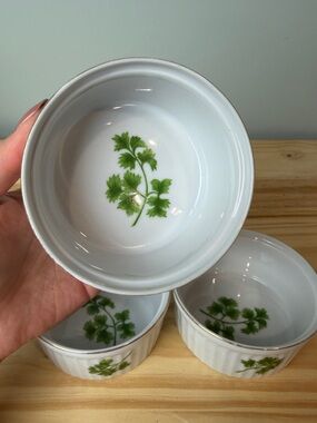 Vintage Andrea by Sadek Parsley oven-to-table porcelain small White Ceramic bowl